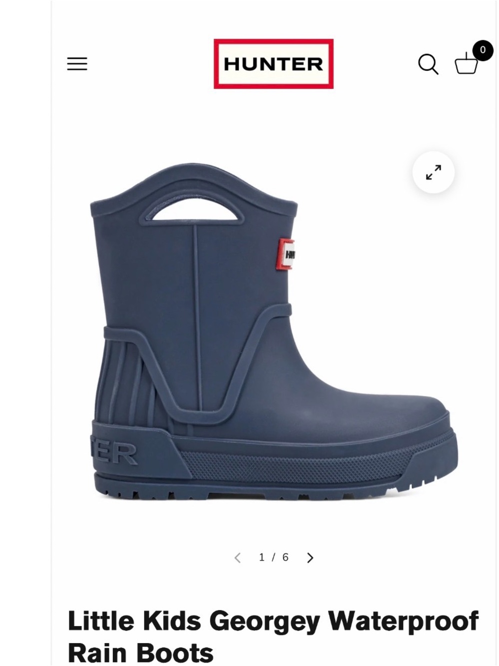 Hunter Kids Georgey Waterproof Rain Boots - Navy Blue